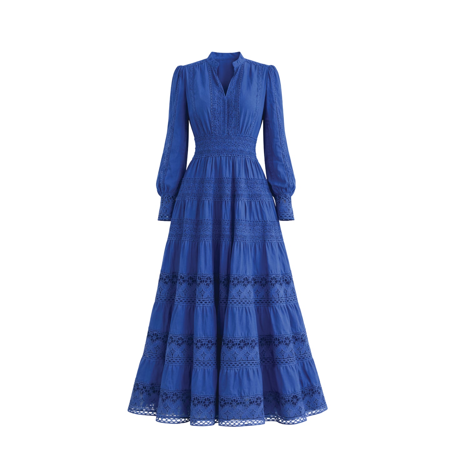 Elegant long lace embroidered dress
