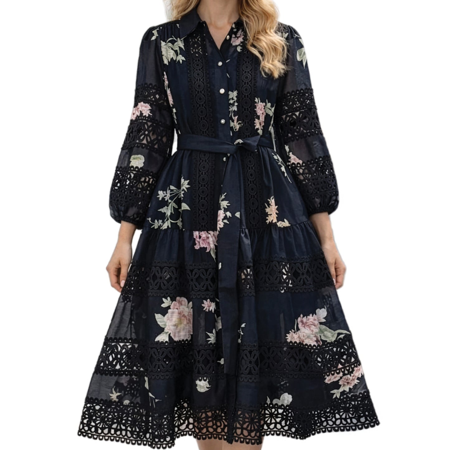 Elegant dress with a floral print