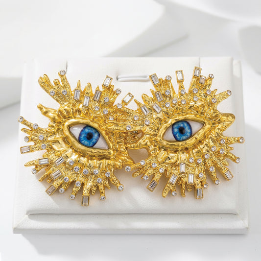 Schiaparelli inspired realistic eye earrings