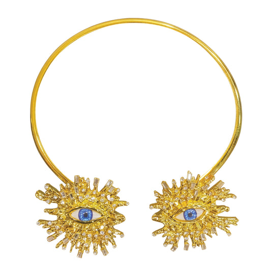 Gold necklace with a sunray design Schiaparelli Brand