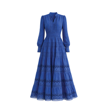 Elegant long lace embroidered dress