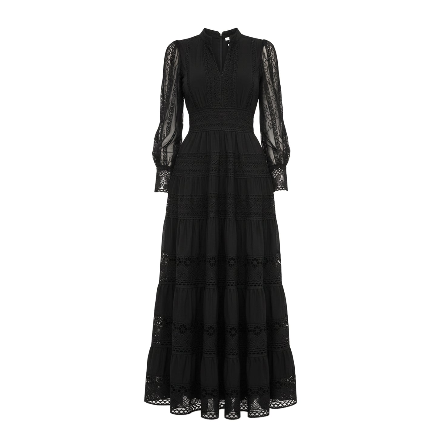Elegant long lace embroidered dress