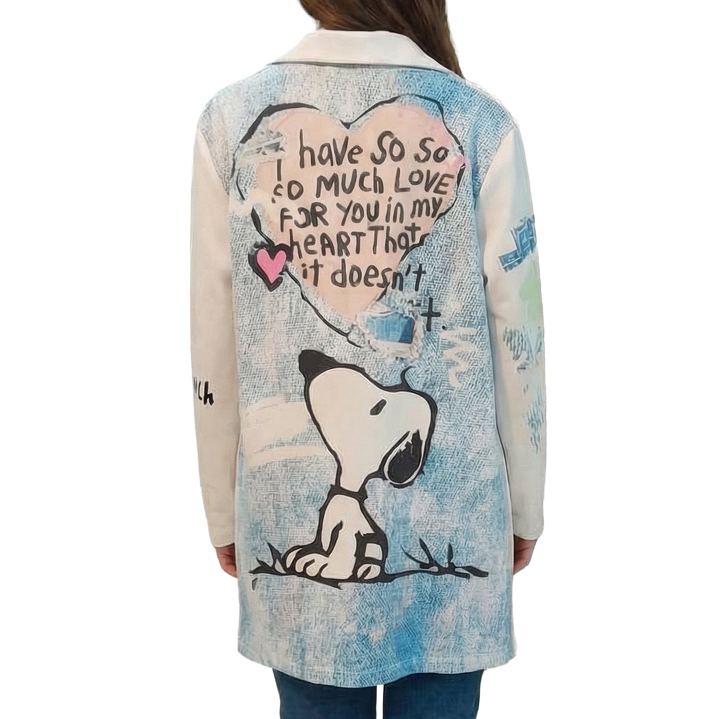 A dress with a picture of Snoopy on it