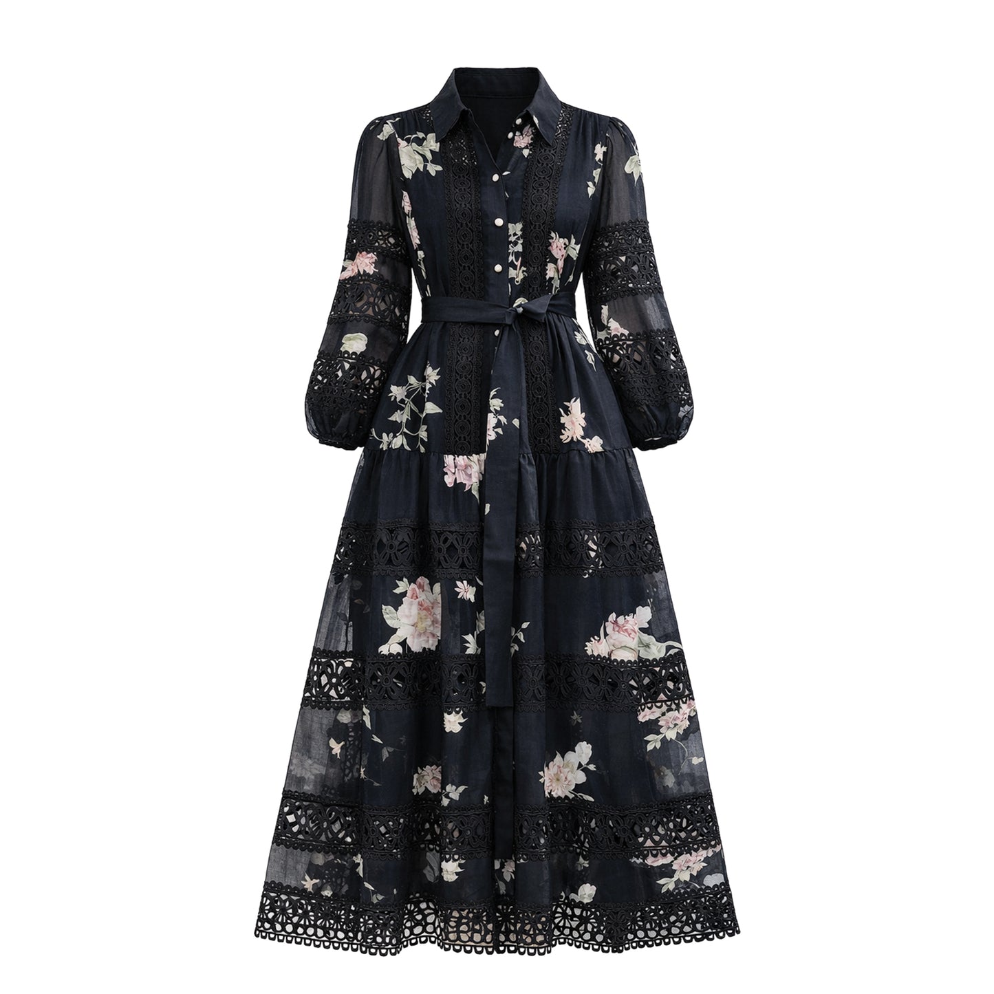 Elegant dress with a floral print