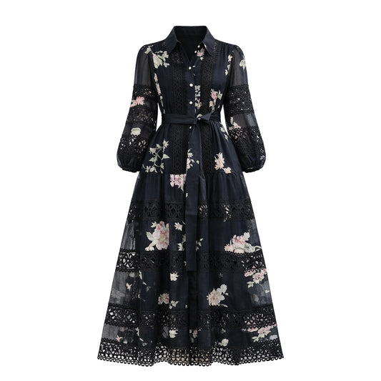 Elegant dress with a floral print