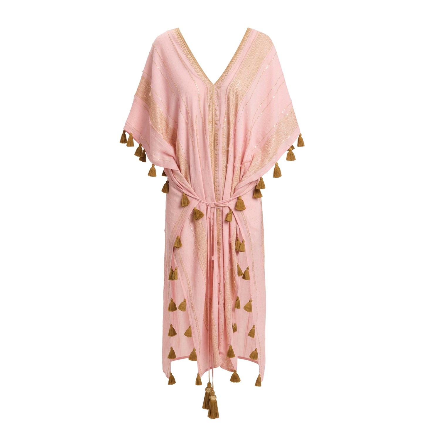 Gaia long kaftan made from 100% pure cotton with decorative patterns