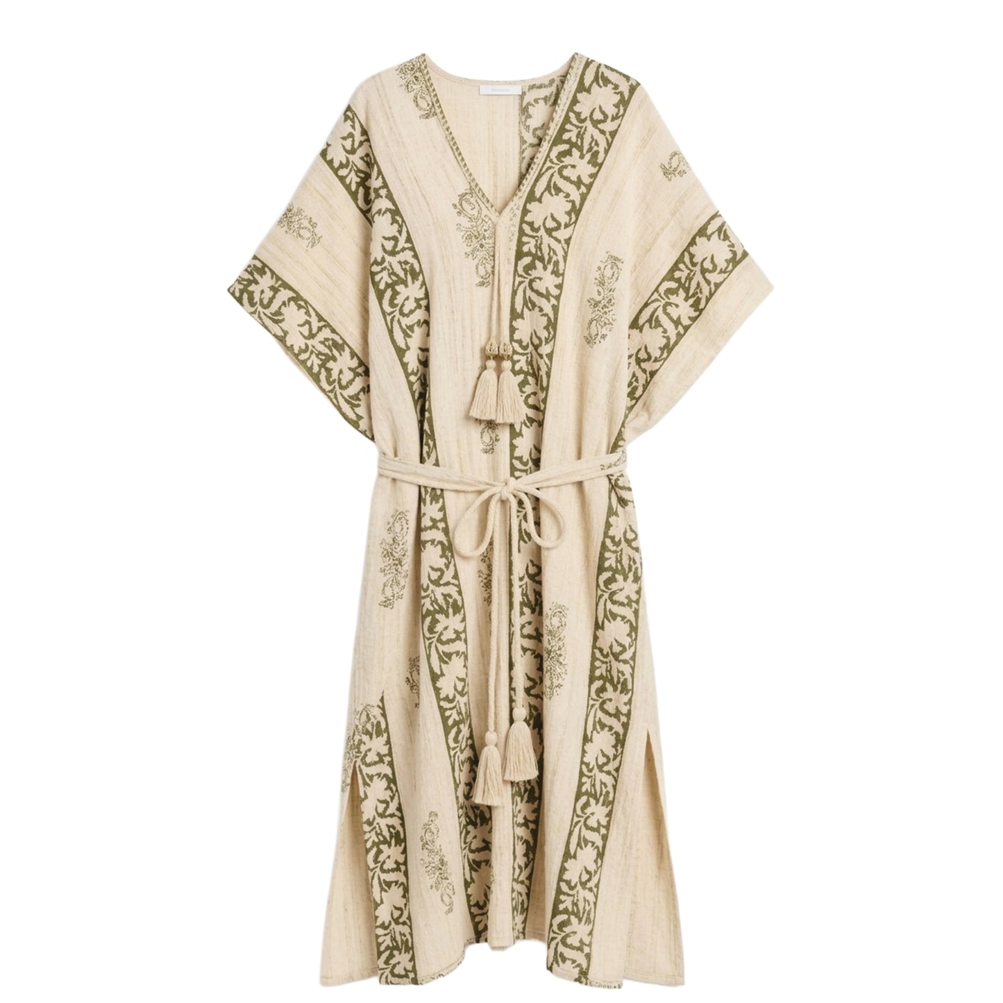 Gaia long kaftan made from 100% pure cotton with decorative patterns