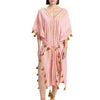 Gaia long kaftan made from 100% pure cotton with decorative patterns
