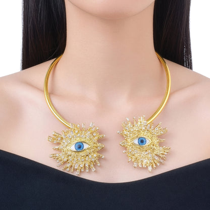 Gold necklace with a sunray design Schiaparelli Brand