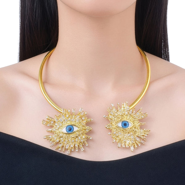 Gold necklace with a sunray design Schiaparelli Brand